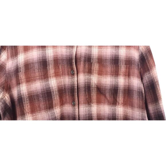 Madewell Womens Pink Plaid Button Front Shirt XL - Picture 4 of 13